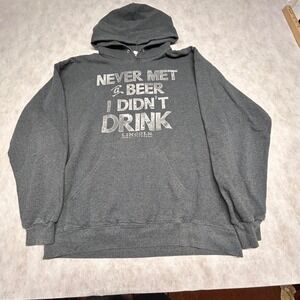 Lincoln Outfitters Graphic Hoodie Pullover Beer‎ Lover Gift Gray